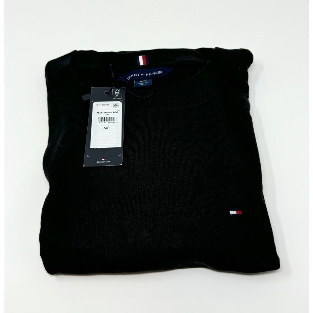 Tommy Hilfiger Women Long Sleeve Crewneck Logo T-Shirt, Black, Size S - Picture 3 of 6